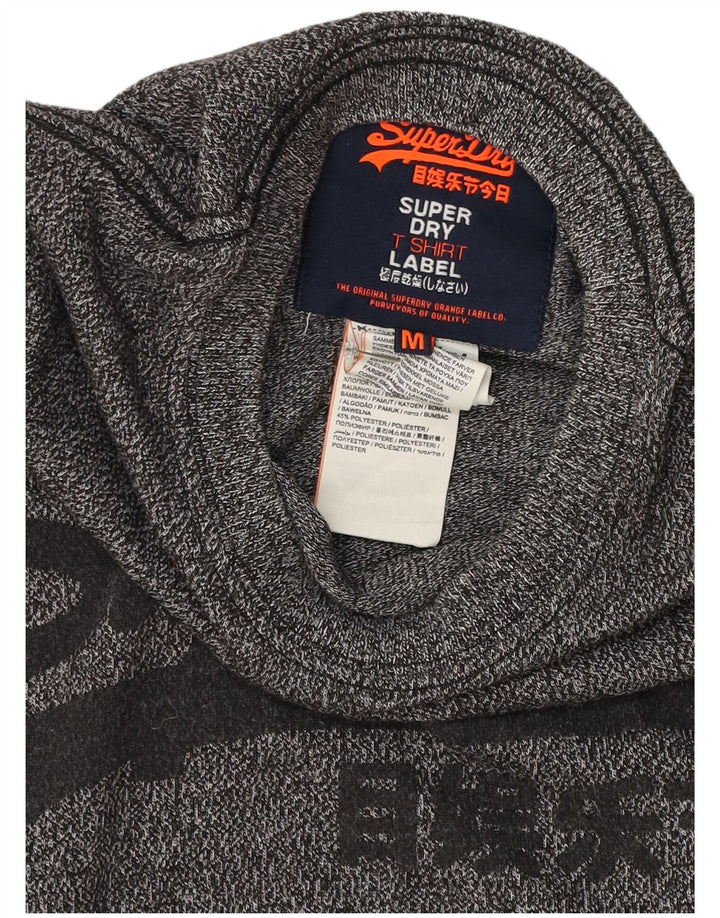 Camiseta gráfica masculina Superdry Top algodão manchado cinza médio