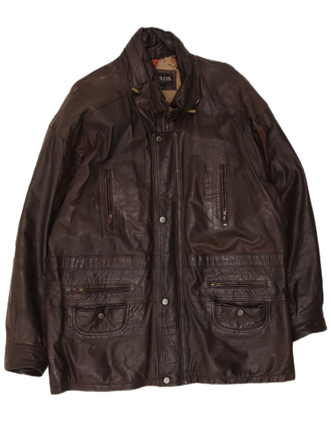 Jaqueta de couro masculina Torus Reino Unido 42XL marrom