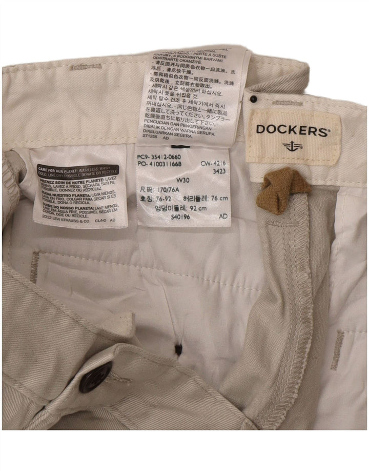 Dockers Mens Cargo Shorts W30 Algodão Bege Médio