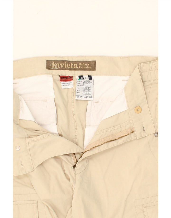 INVICTA Mens Straight Cargo Trousers Large W34 L32 Beige Cotton Vintage Invicta and Second-Hand Invicta from Messina Hembry 