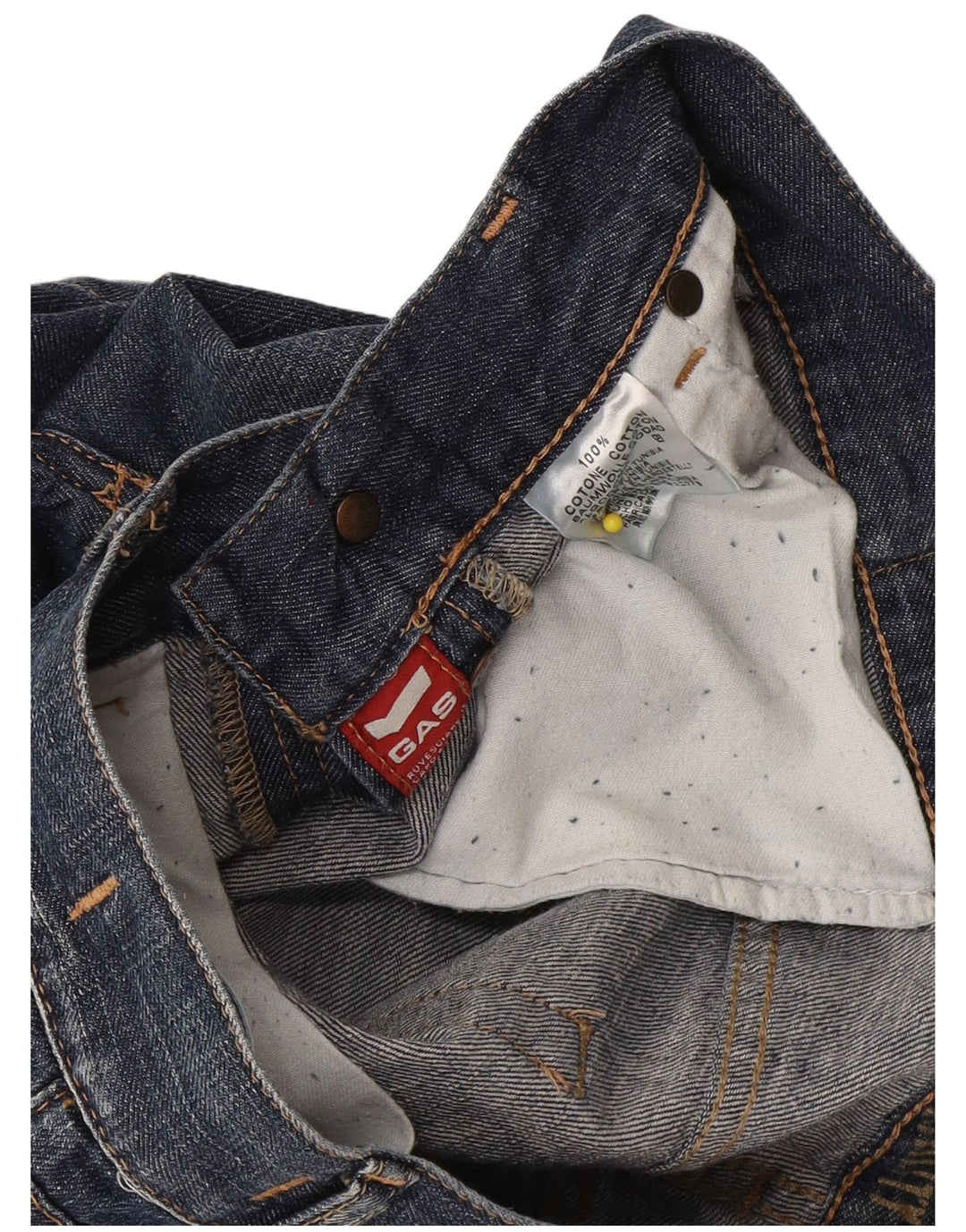 Shorts jeans masculino Gas W30 algodão azul marinho médio