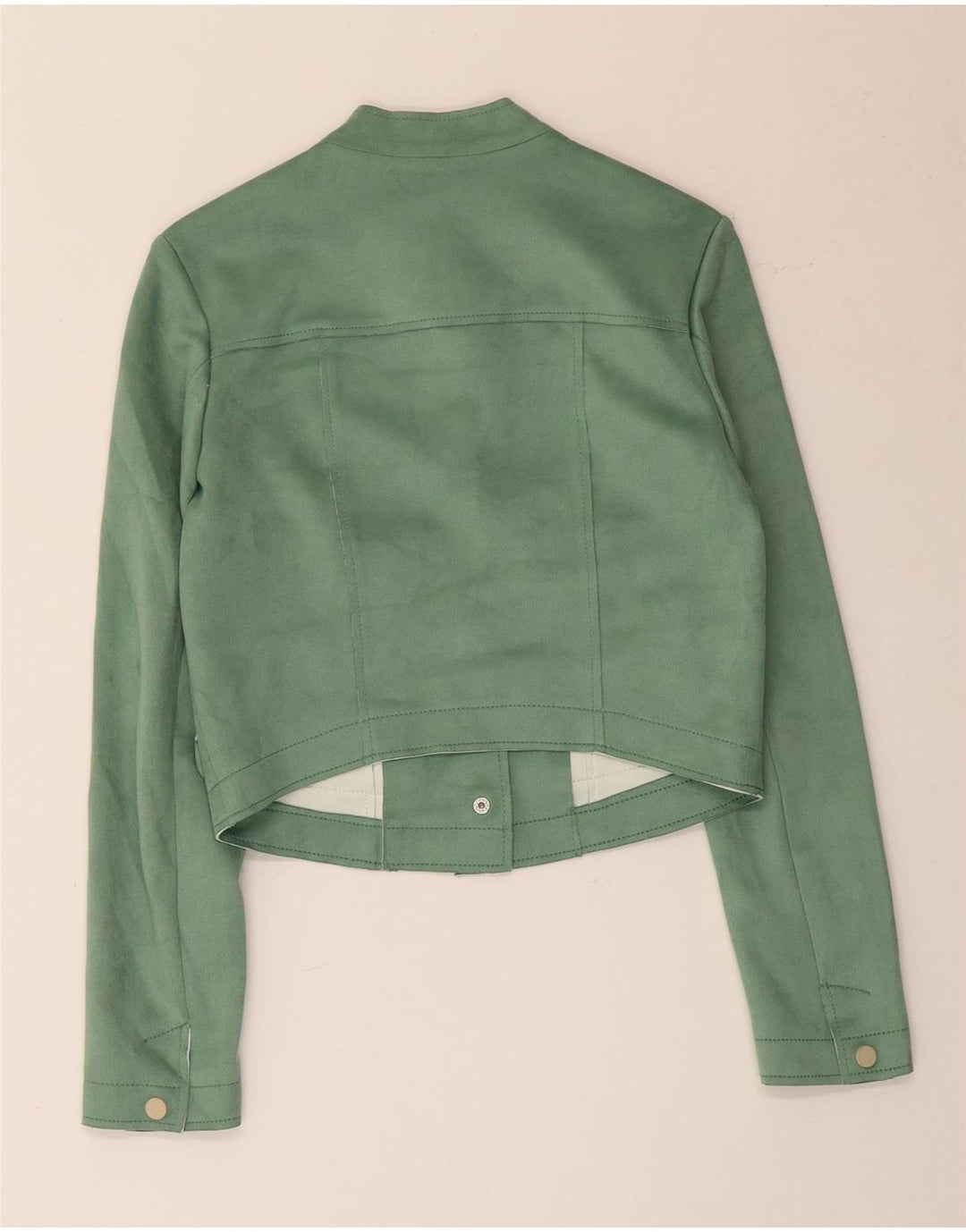 Zara Womens Crop Bomber Jacket UK 6 XS Verde Poliéster