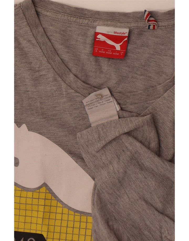 Puma Camiseta Masculina Graphic Top Pequeno Algodão Cinza