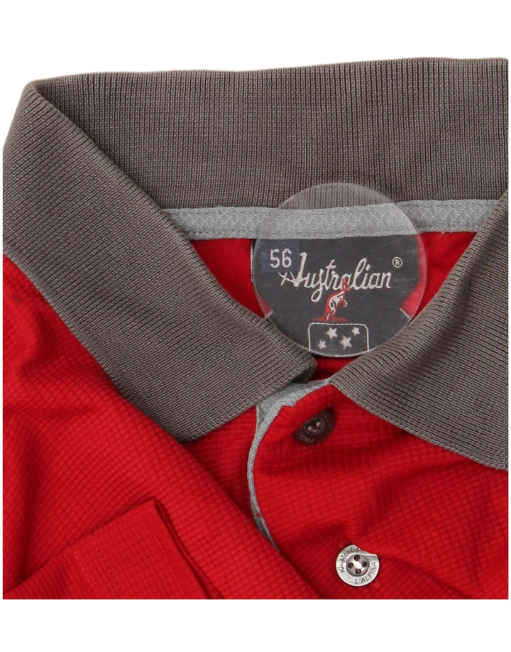 Camisa polo masculina AUSTRALIAN L'ALPINA IT 56 XL vermelho colorblock