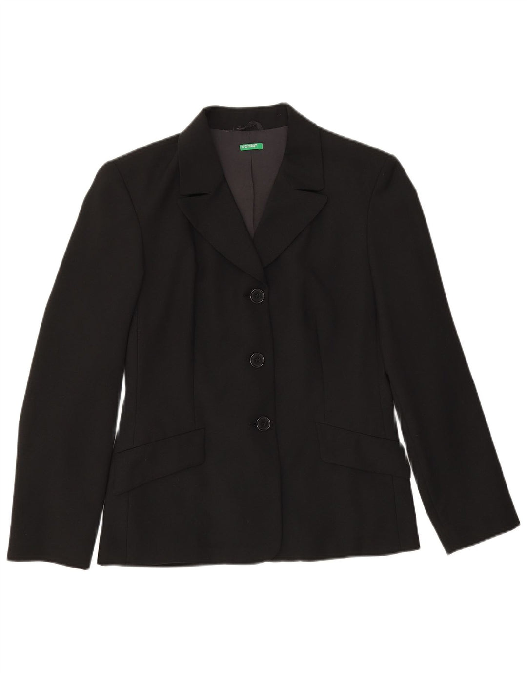 Jaqueta Blazer Feminina Benetton com 3 Botões IT 42 Poliéster Preto Médio