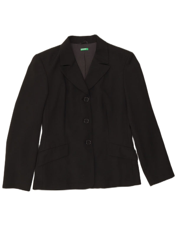 Jaqueta Blazer Feminina Benetton com 3 Botões IT 42 Poliéster Preto Médio