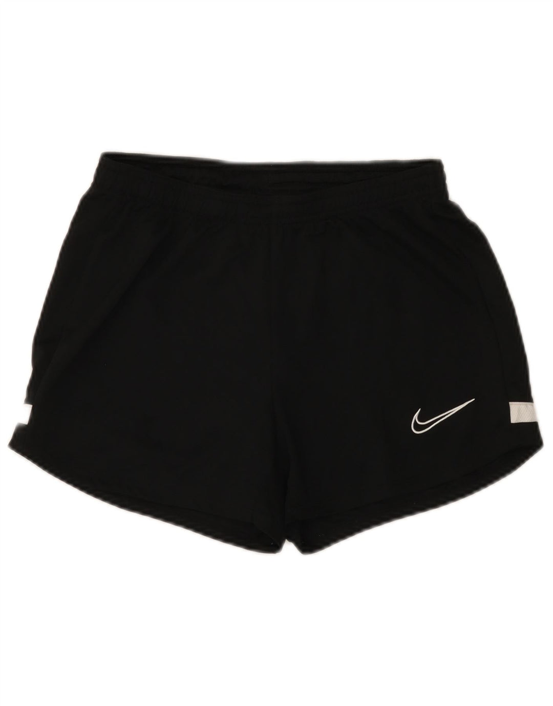 Shorts esportivos femininos Nike UK 8 pequenos pretos colorblock poliéster