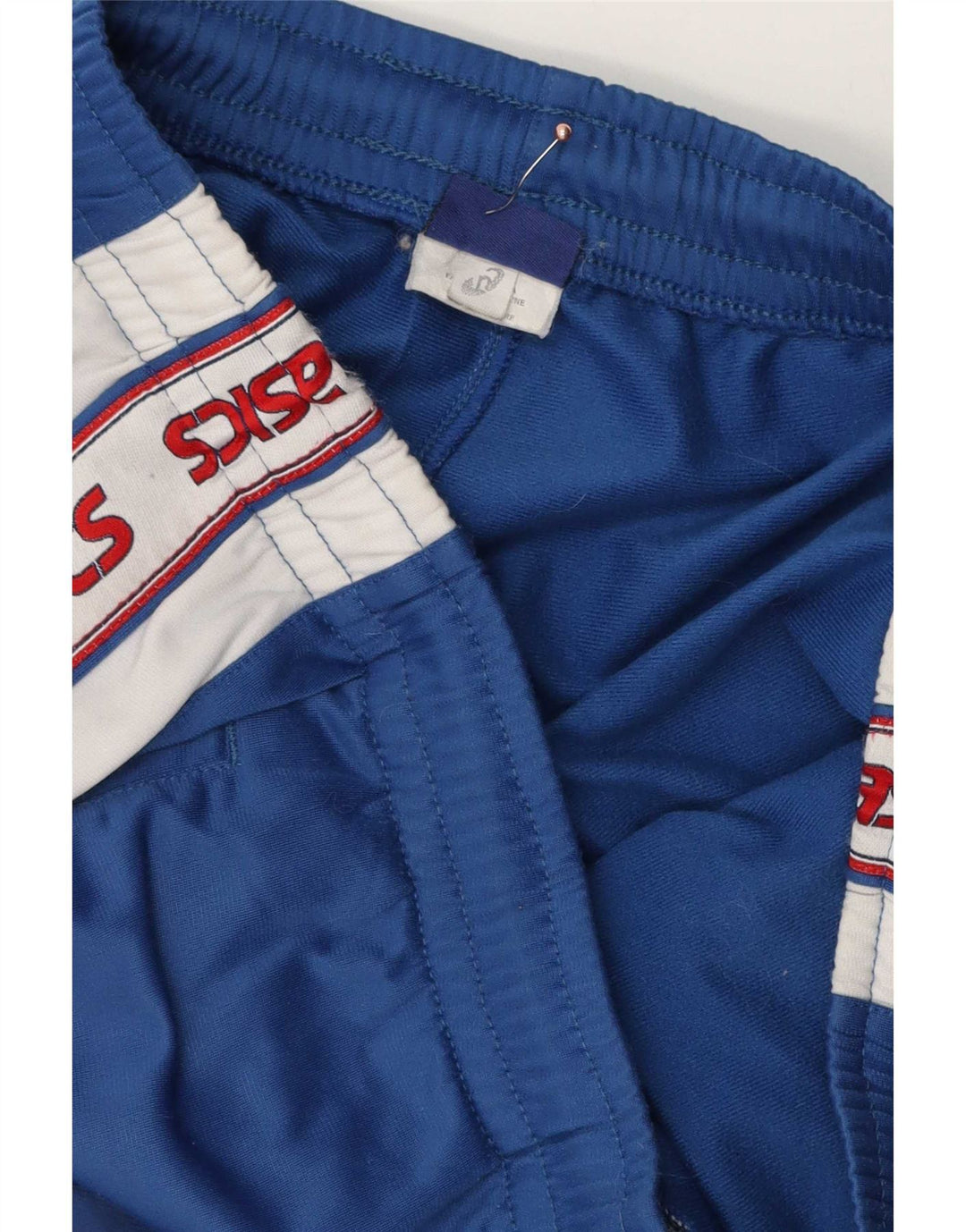 Calças de treino gráfico masculino Asics grande azul colorblock poliéster