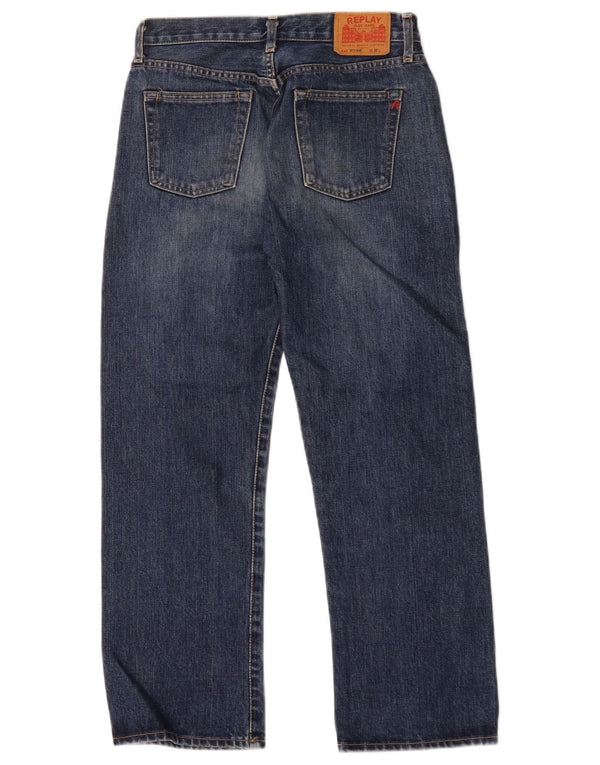 Jeans retos masculinos Levi's W27 L27 algodão azul