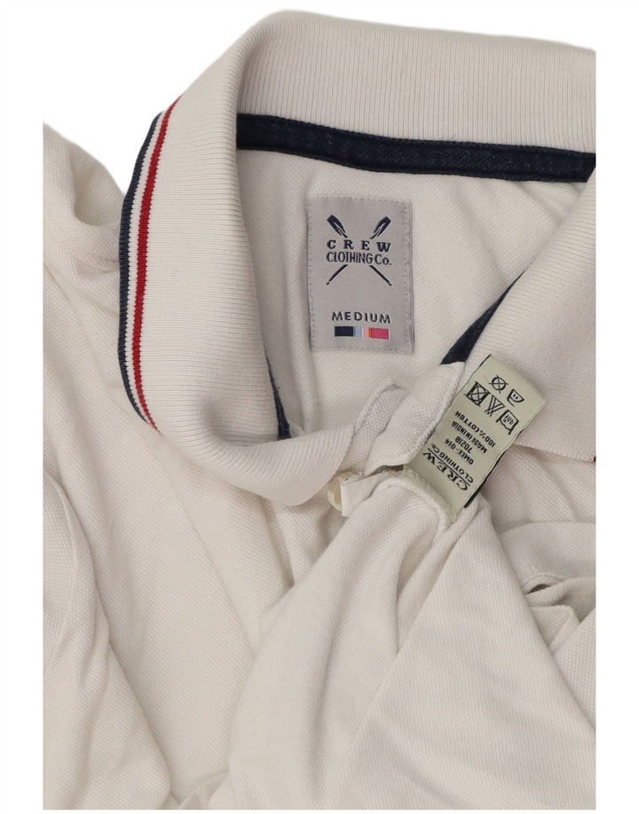 Camisa polo masculina Crew Clothing algodão branco médio