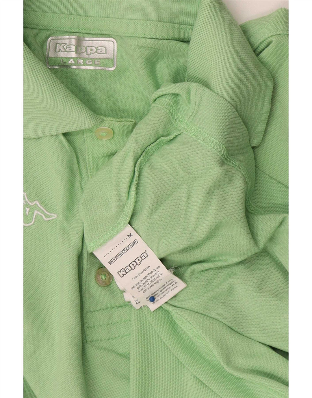 Camisa pólo gráfica masculina Kappa grande algodão verde