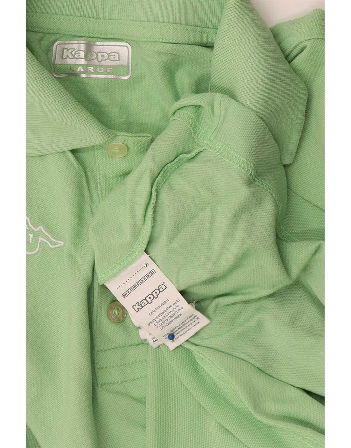 Camisa pólo gráfica masculina Kappa grande algodão verde