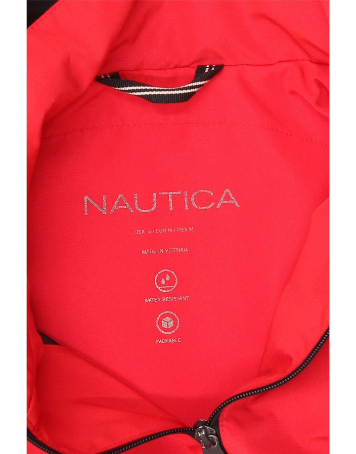 Capa de chuva masculina Nautica com capuz UK 12 poliéster vermelho médio