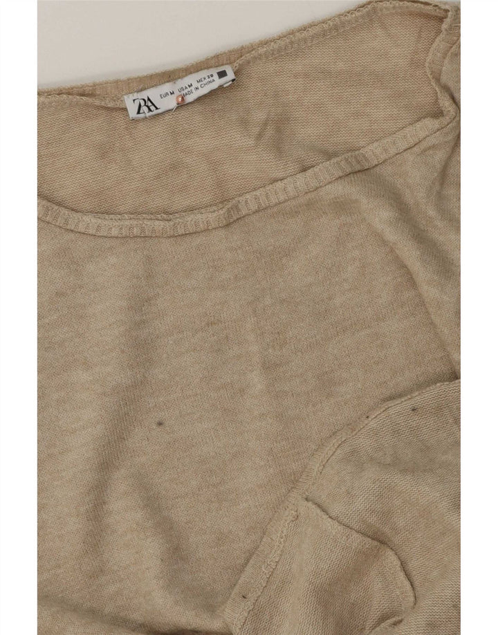 Zara Womens Vest Top UK 14 Médio Bege