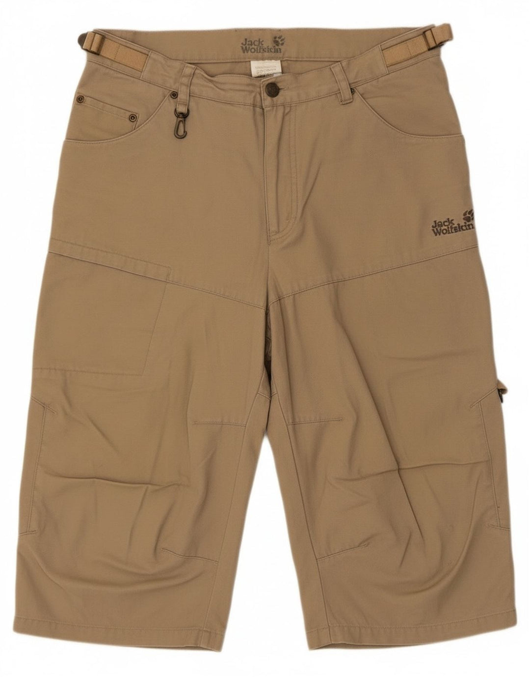 Bermuda cargo masculina Jack Wolfskin W33 grande algodão bege