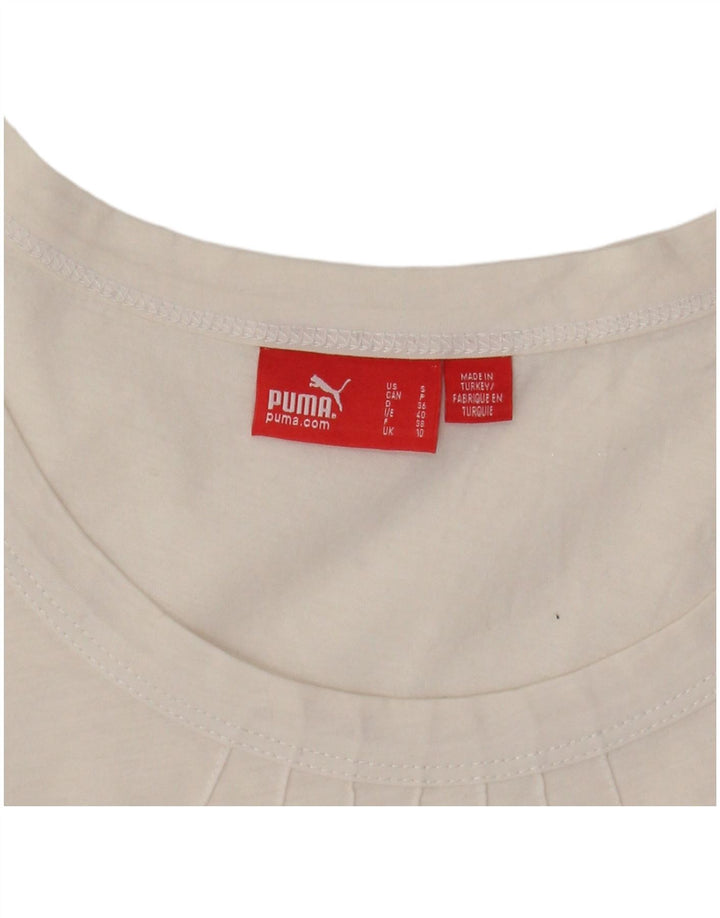 Colete feminino PUMA UK 10 pequeno algodão listrado branco