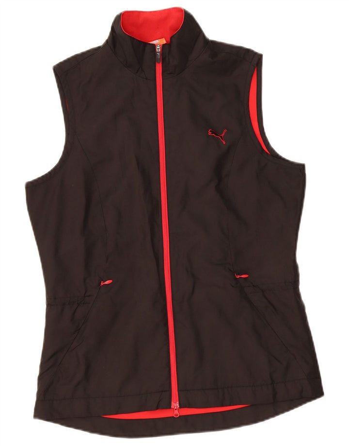 Colete feminino Puma UK 10 pequeno preto colorblock poliéster