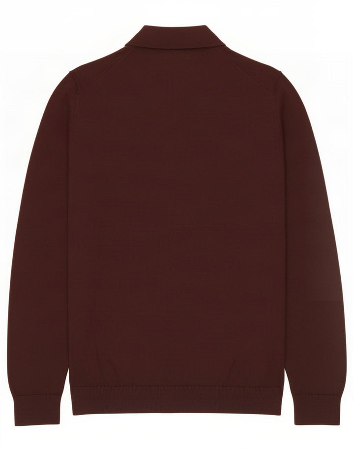 Suéter cardigã masculino Zara médio Borgonha