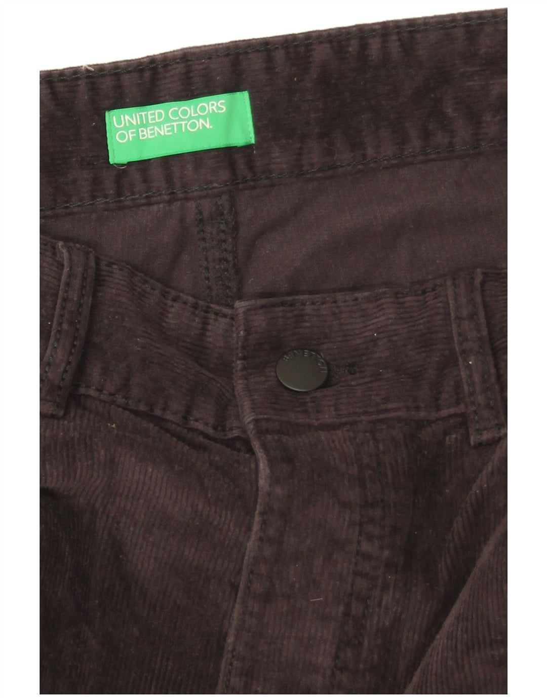 Calça masculina de veludo bootcut Benetton W32 L28 preta