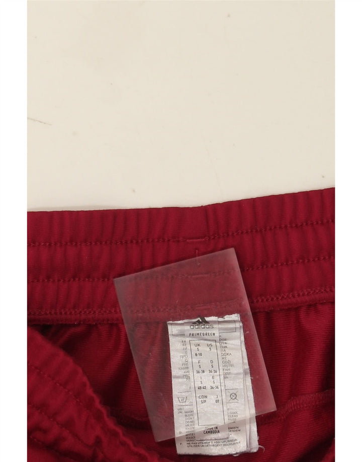 Calça de treino feminina Adidas UK 8/10 pequena marrom poliéster