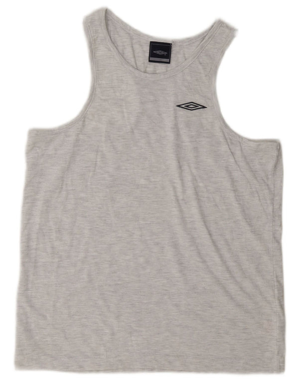 Umbro Mens Vest Top Medium Grey Flecked Polyester