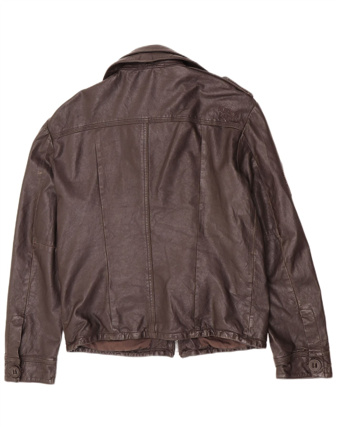 Jaqueta de couro militar masculina Superdry UK 42 XL marrom
