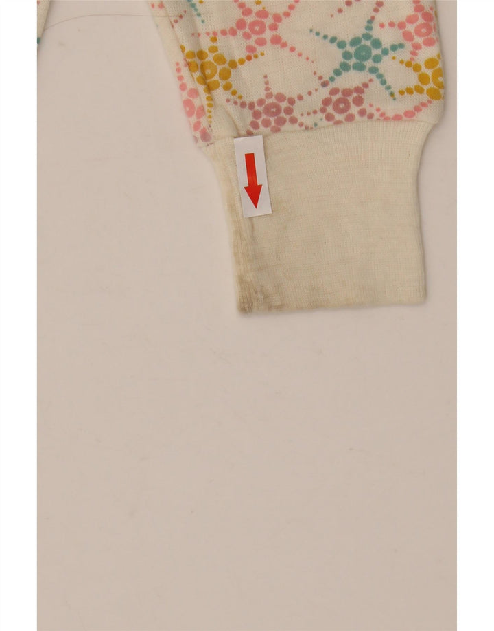 Eddie Bauer moletom feminino jumper UK 12 médio off white geométrico