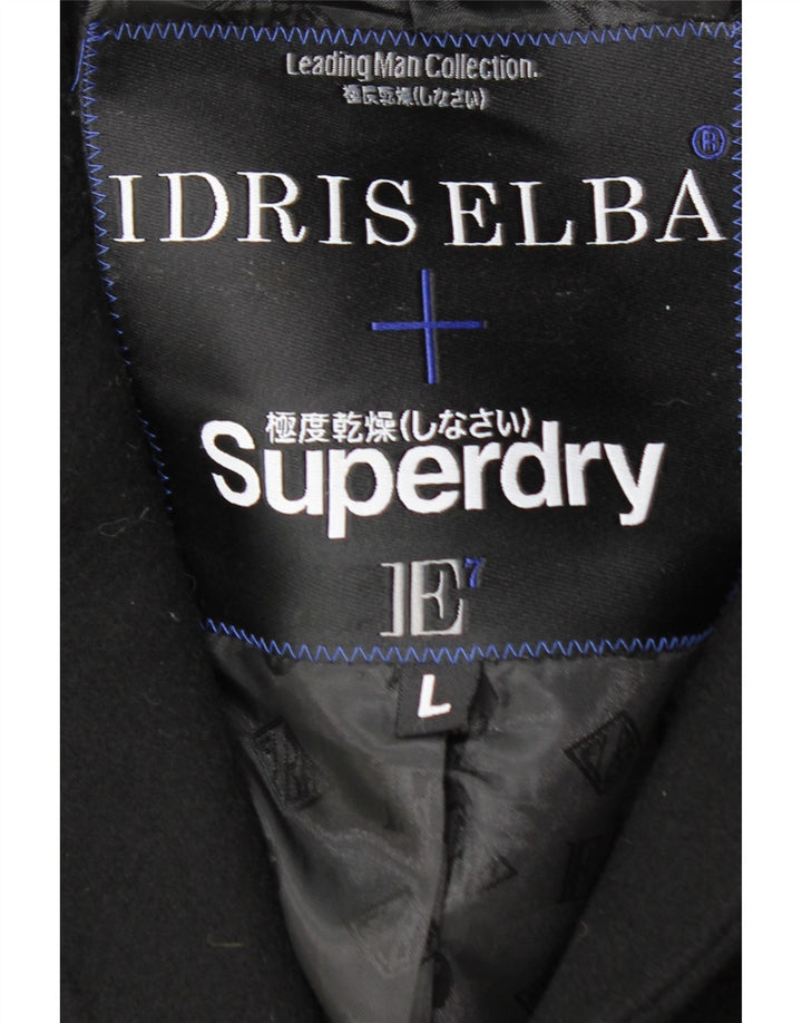 Sobretudo masculino SUPERDRY UK 40 grande lã preta