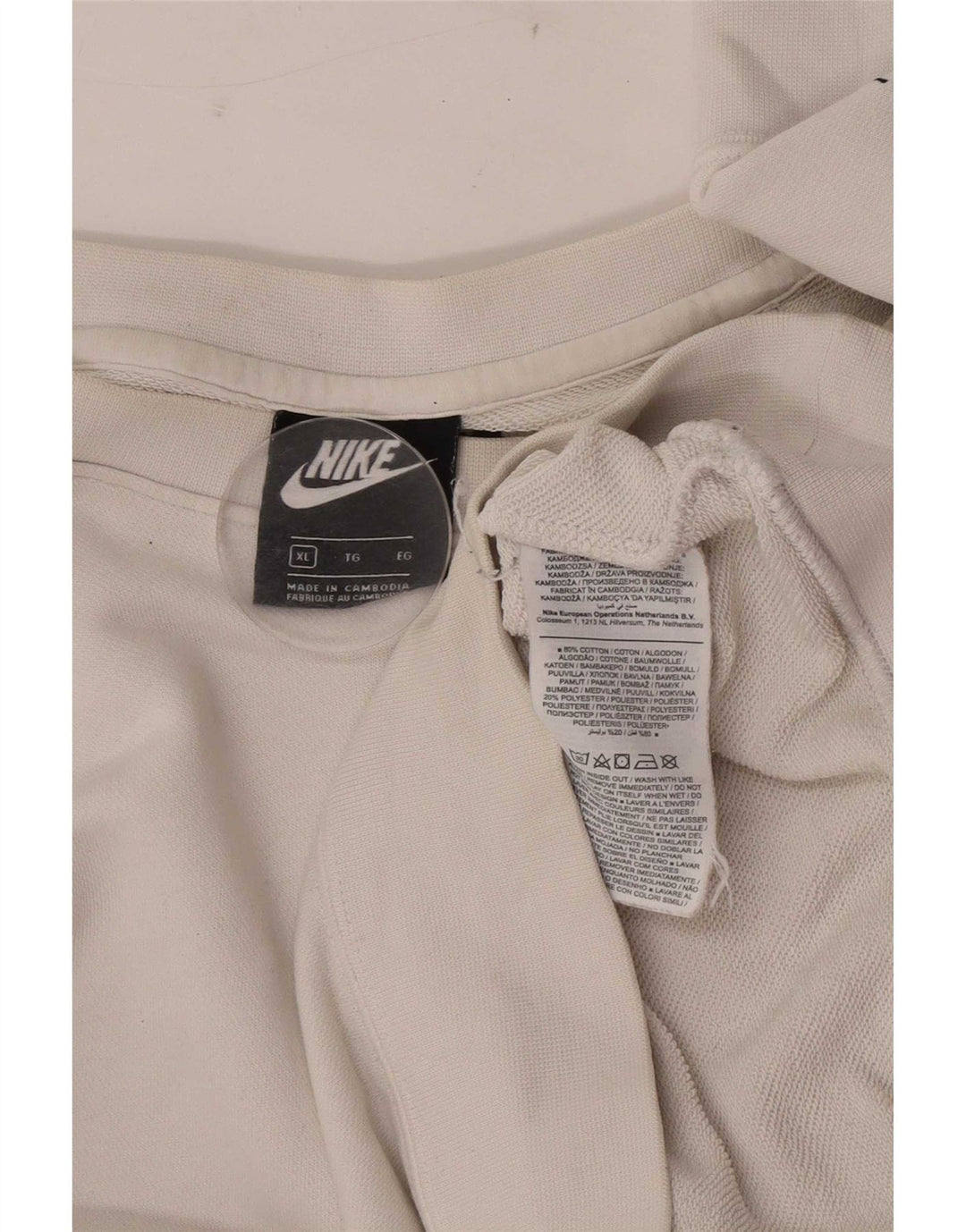 Moletom gráfico masculino Nike Jumper XL branco algodão