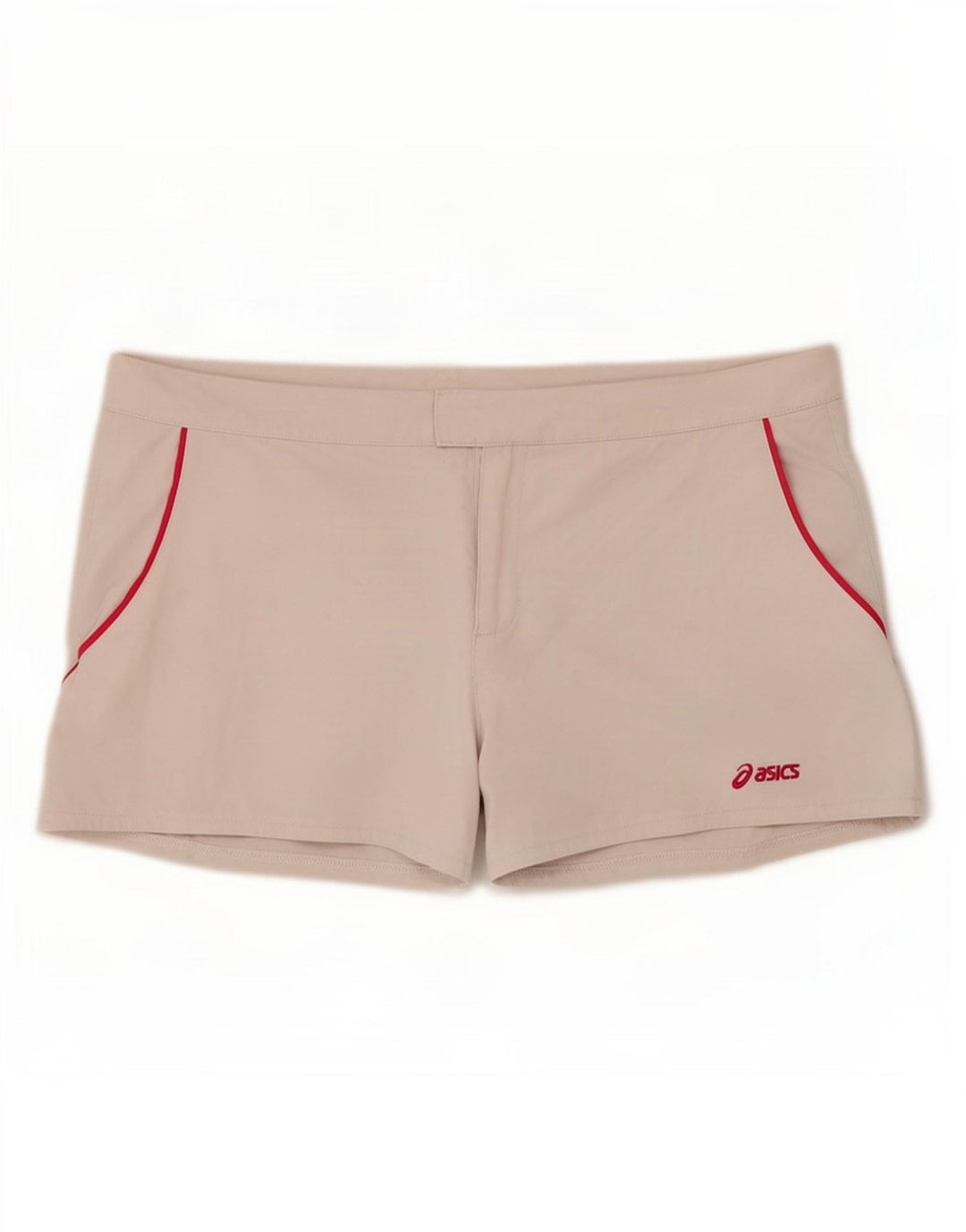 Shorts esportivos regulares femininos Asics UK 18 XL branco poliéster