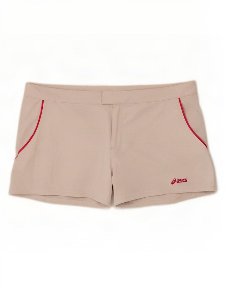 Shorts esportivos regulares femininos Asics UK 18 XL branco poliéster