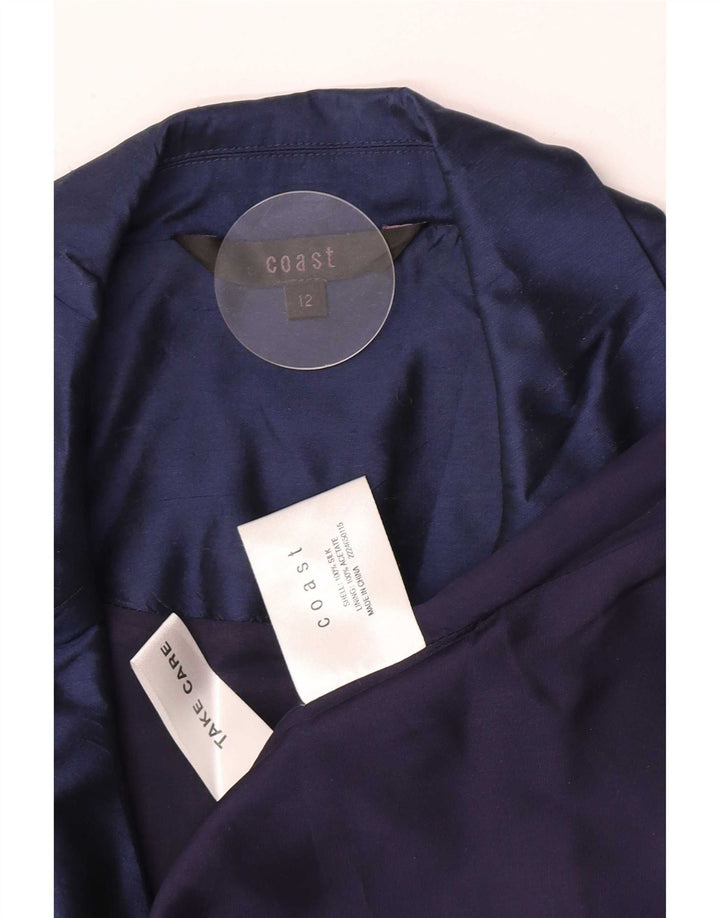 Vestido feminino da Coast UK 12 seda azul marinho médio