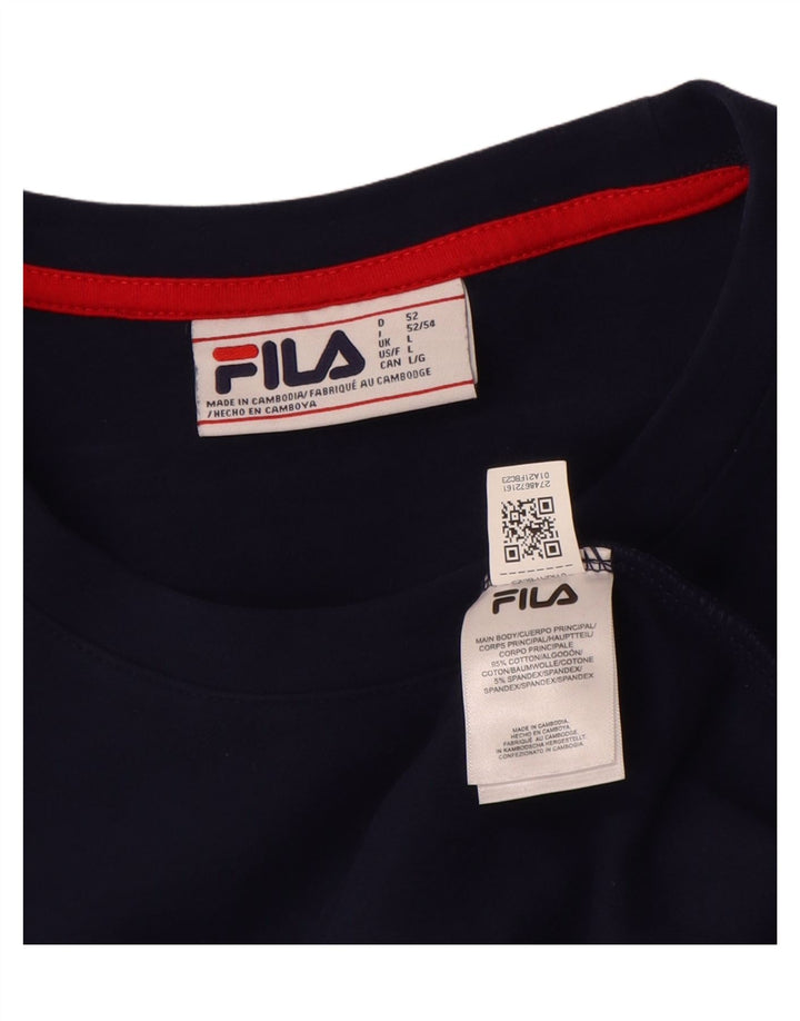 Fila moletom masculino jumper grande algodão azul marinho