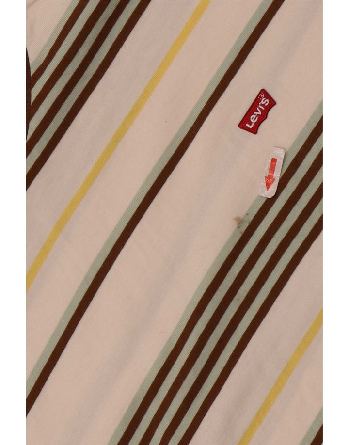 Camiseta masculina Levi's Top 2XL algodão listrado branco