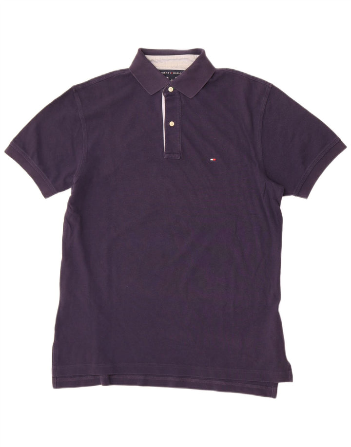 Camisa polo masculina Tommy Hilfiger média algodão azul marinho