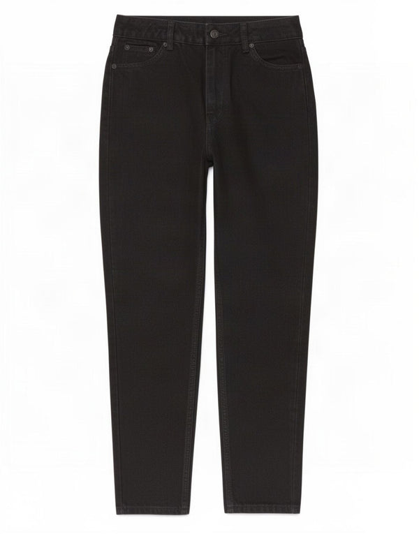 Calça jeans feminina Topshop Mom cintura alta W28 L27 algodão preto