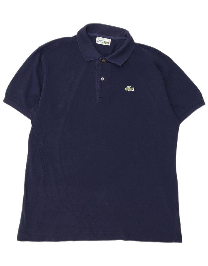 Camisa polo masculina Lacoste tamanho 4 médio algodão azul marinho