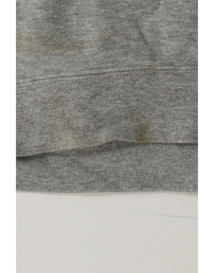 ADIDAS Mens Graphic Moletom Jumper Médio Cinza Algodão Flecked