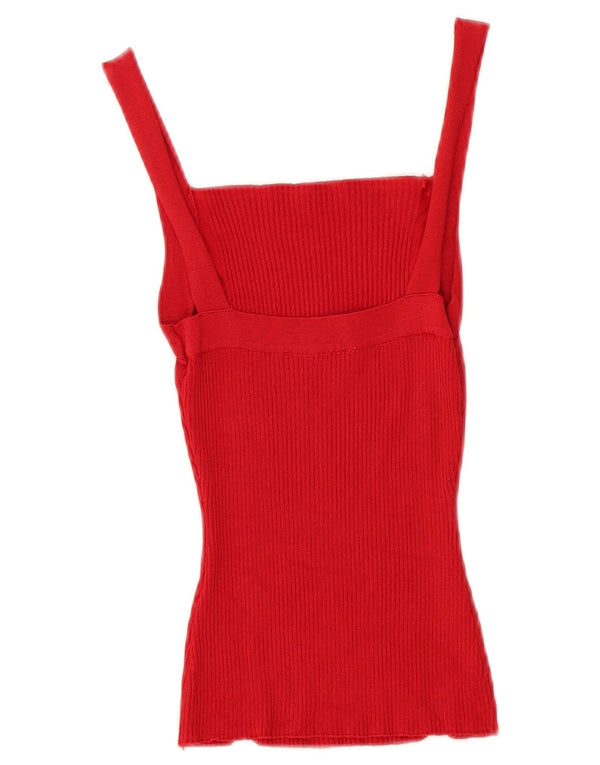 Zara Womens Cami Top UK 8 Pequeno Vermelho