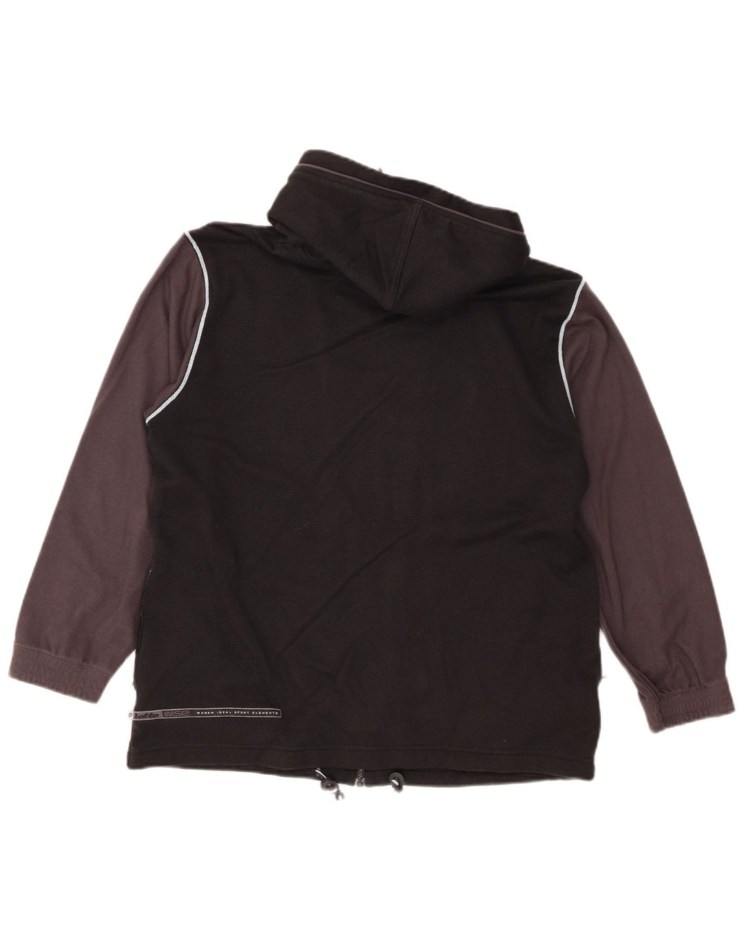 Suéter masculino com capuz e zíper Lotto médio preto colorblock viscose