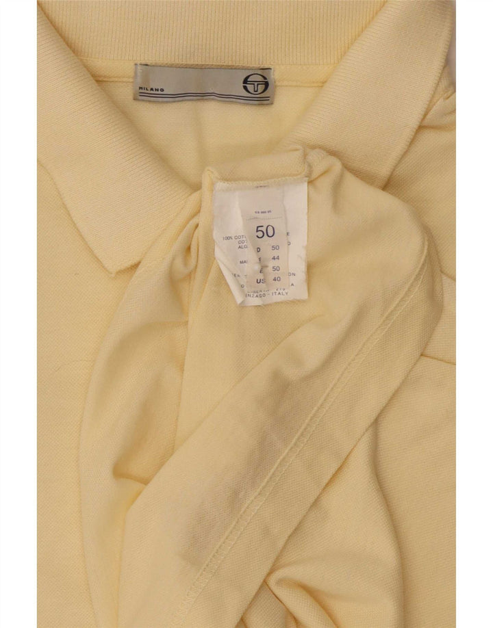 Camisa polo masculina Sergio Tacchini IT 50 algodão amarelo médio