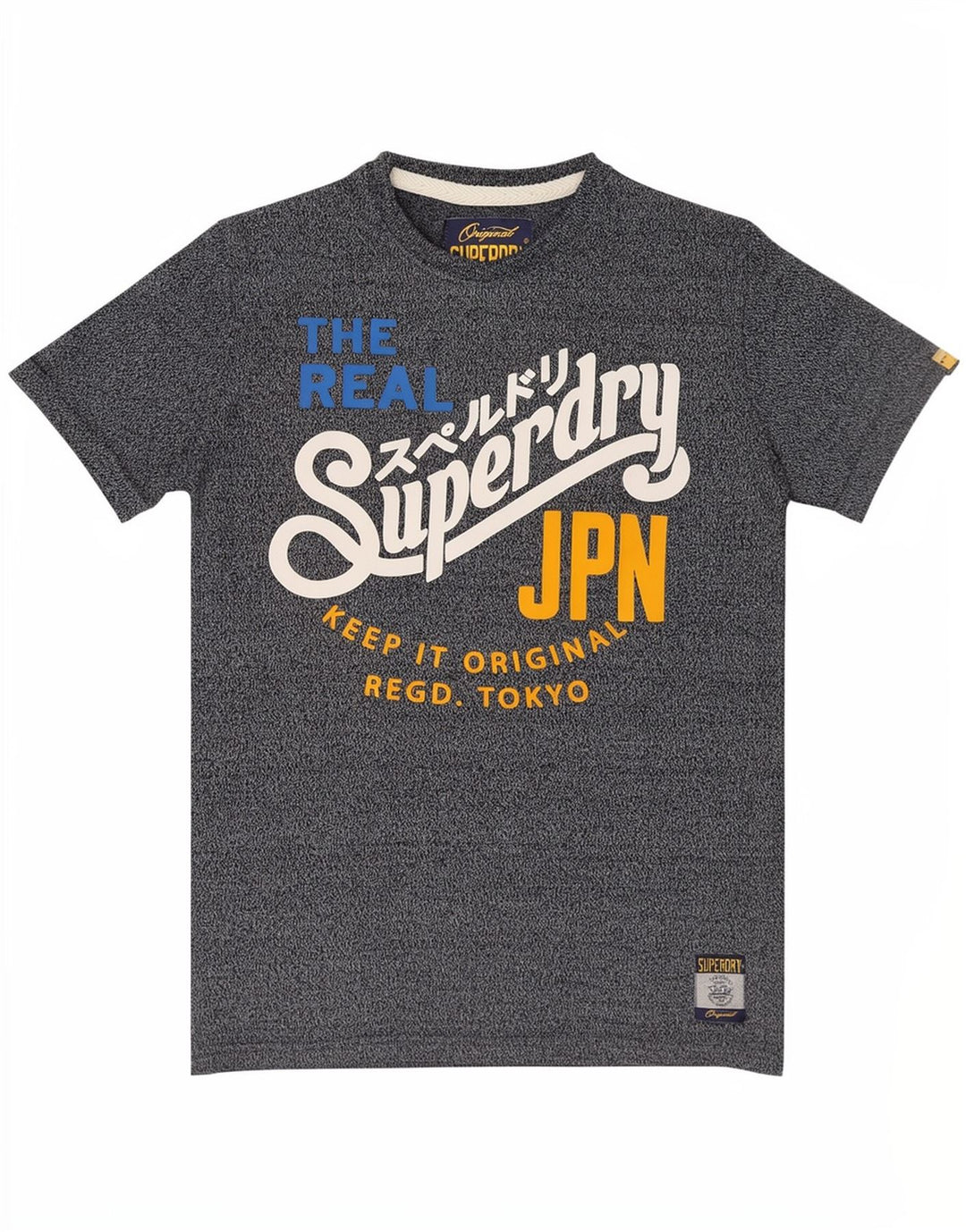 Superdry camiseta masculina gráfica top pequeno algodão azul marinho