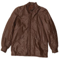 Jaqueta de couro masculina vintage IT 48 couro marrom médio