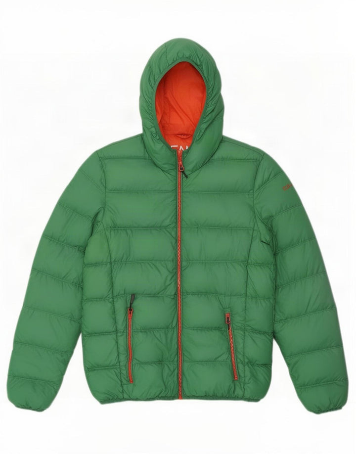 Jaqueta acolchoada com capuz feminino CMP IT 46 grande nylon verde