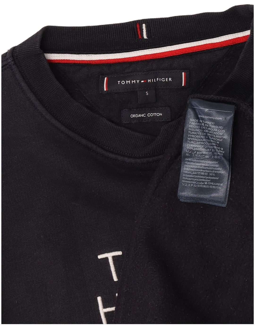 Tommy Hilfiger moletom gráfico masculino jumper pequeno algodão azul marinho