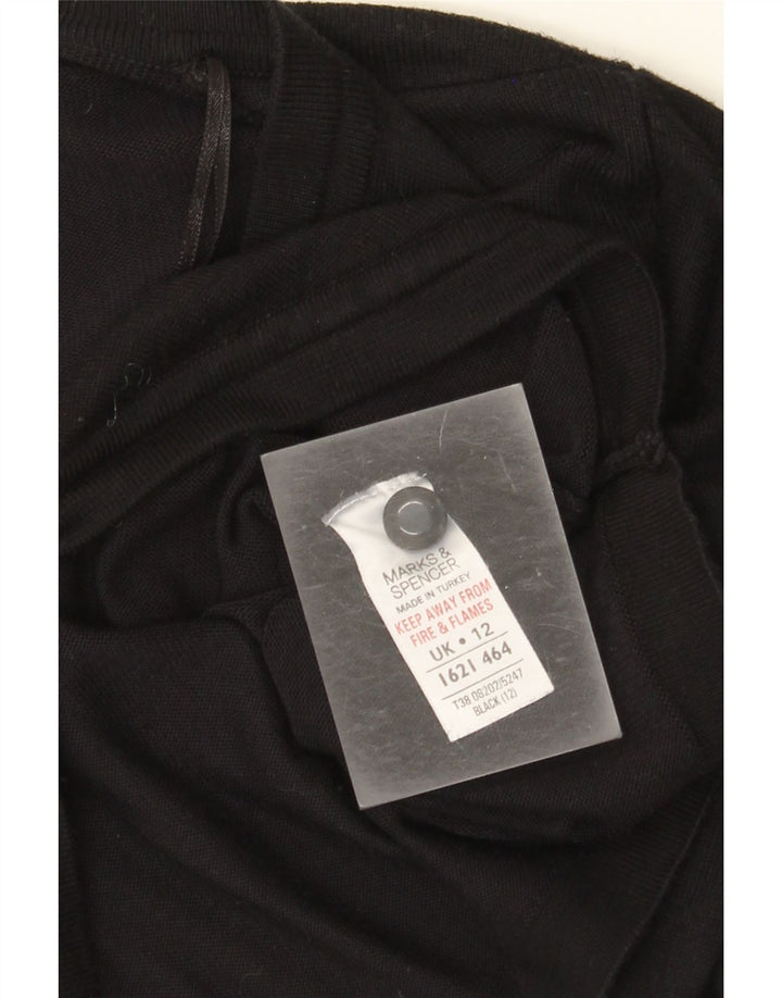 Suéter cardigã feminino Marks & Spencer Reino Unido 12 viscose preta média