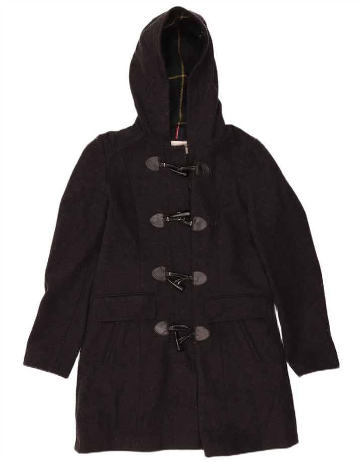 Casaco Duffle Feminino Tommy Hilfiger com Capuz Reino Unido 10 Pequeno Lã Cinza