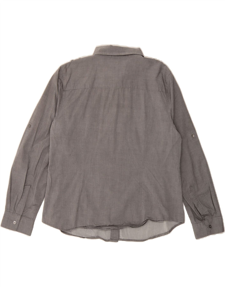DKNY Womens Military Shirt UK 18 XL Grey Cotton Vintage Dkny and Second-Hand Dkny from Messina Hembry 
