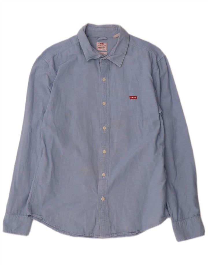 Camisa Levi's Masculina Slim Fit Azul Médio Algodão