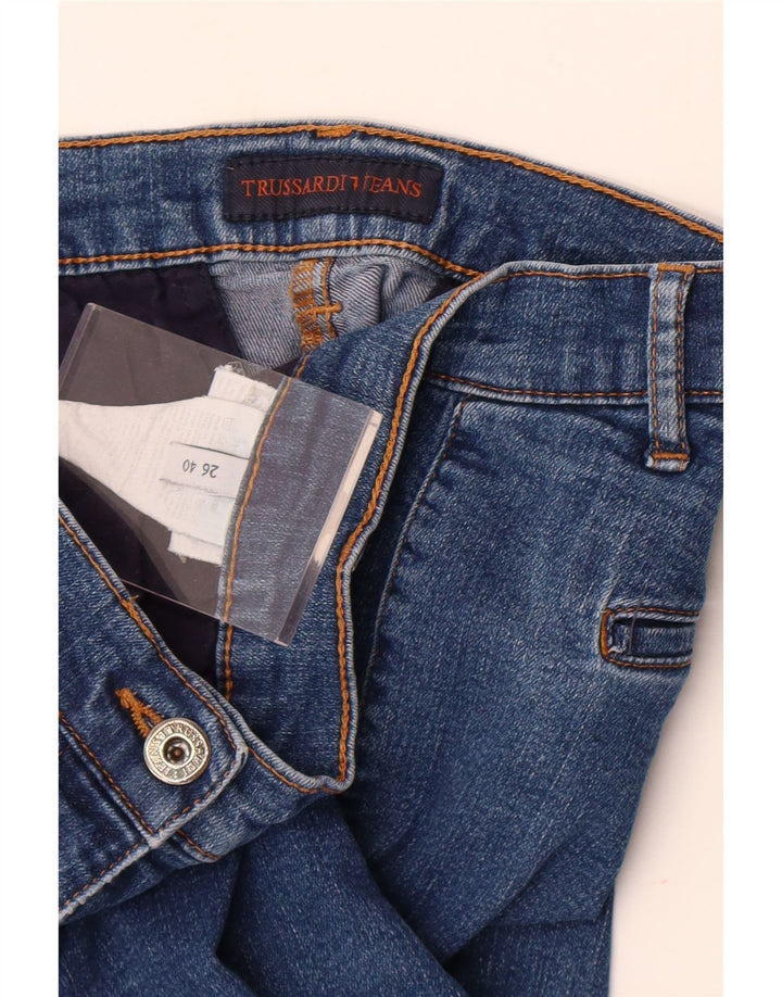 Jeans skinny feminino Trussardi IT 40 pequeno W26 L31 azul poliéster